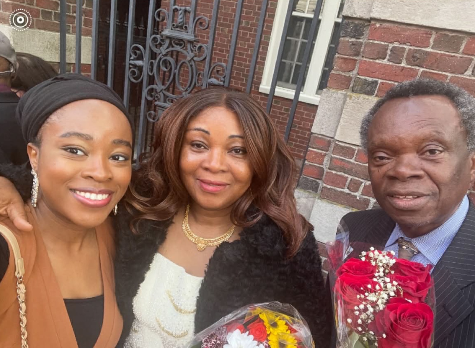 Nina with her parents